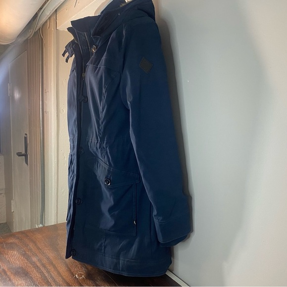 Hollister Heritage Col Larg Navy Blue Parka Coat  Hooded Fall Winter Jacket - Picture 4 of 11